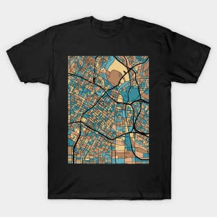 Los Angeles Map Pattern in Mid Century Pastel T-Shirt